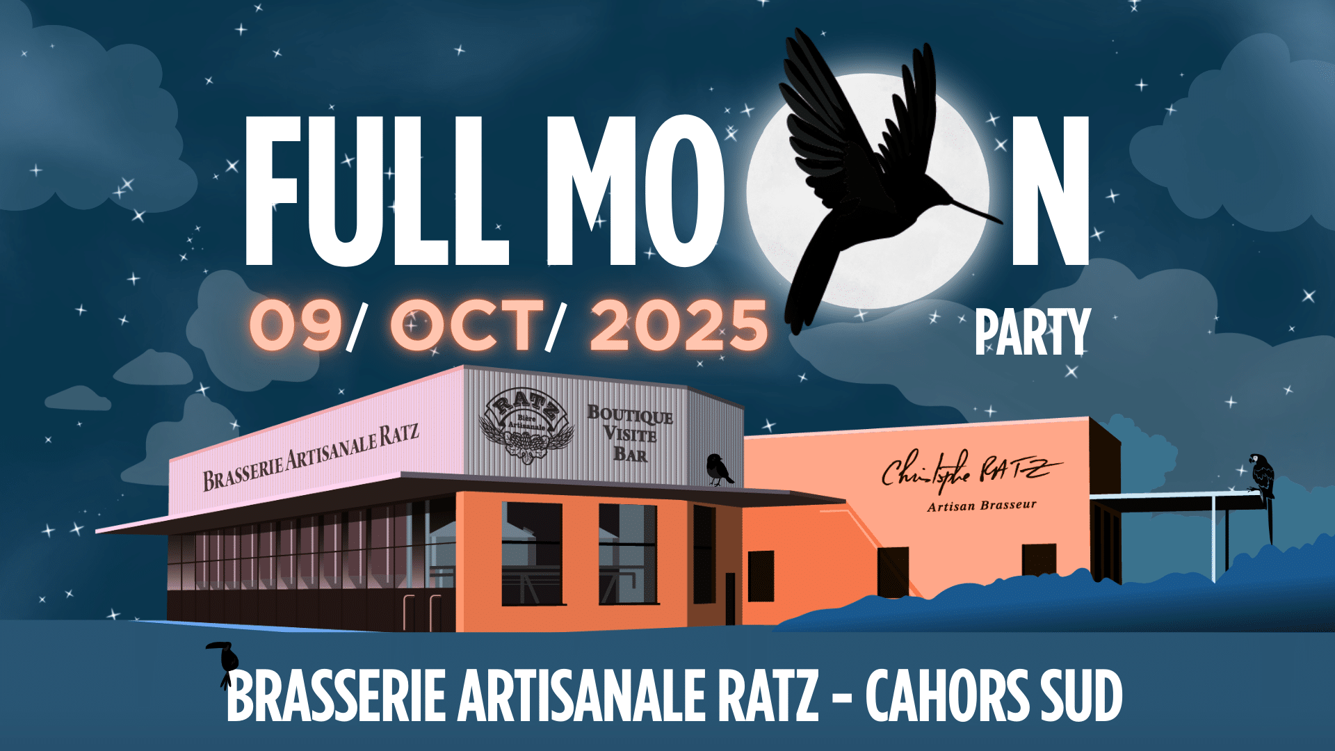 full moon party à la brasserie RATZ le 09 octobre 2025